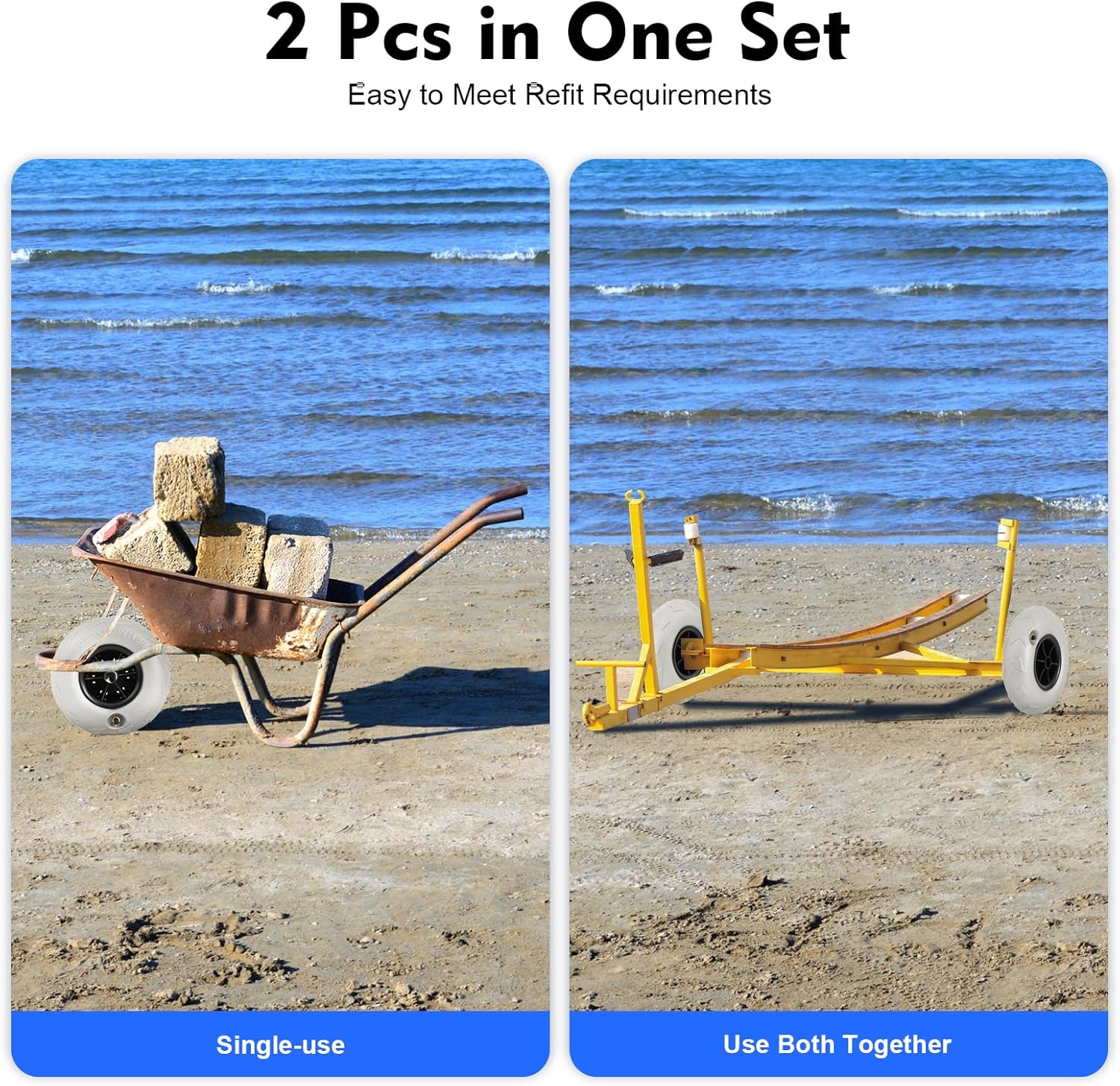 Beach Balloon Wheels 2 Pack 9  - Fishing Kayak Cart recensie en prijs