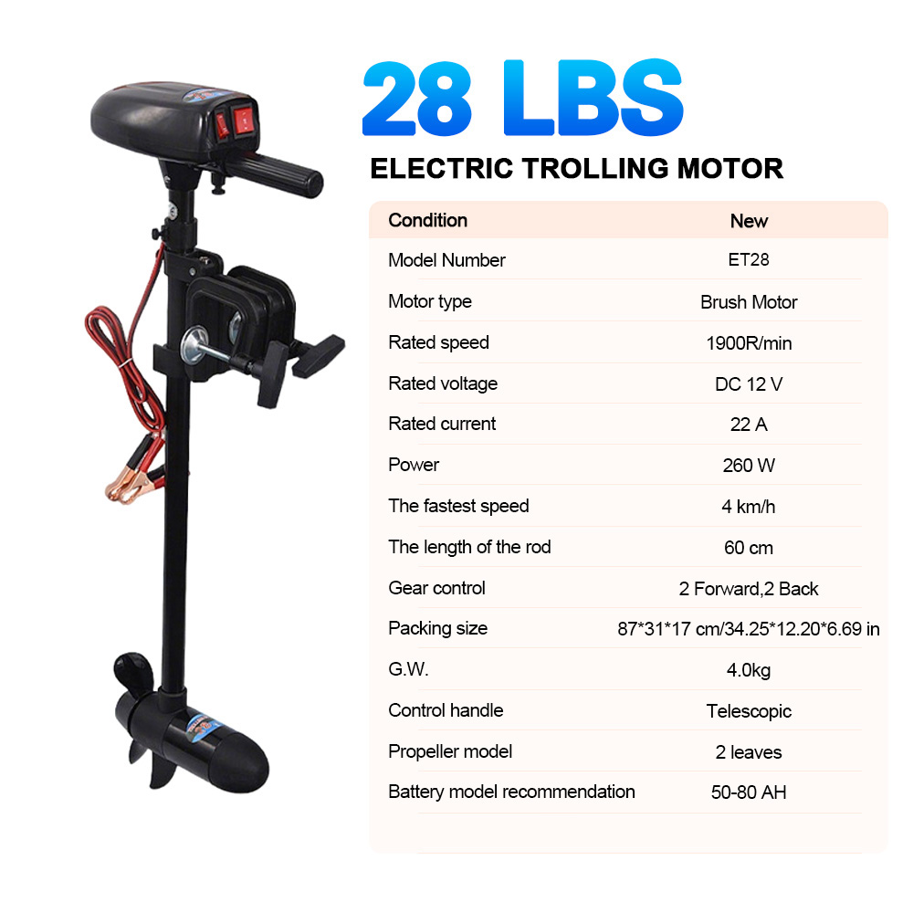 SAVAGE MARINE 12V 28LB Electri - Fishing Kayak Trolling Motor recensie en prijs