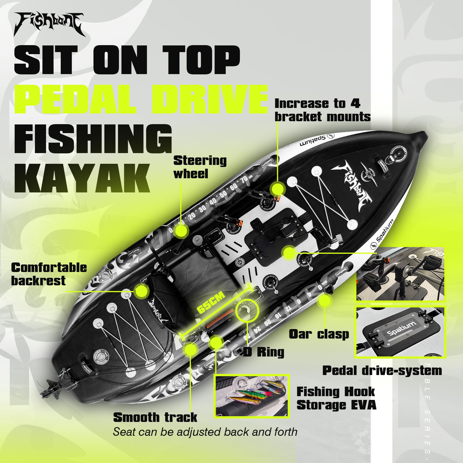 Spatium Pedal Kayak Inflatable - Fishing Kayak Pedal Drive recensie en prijs