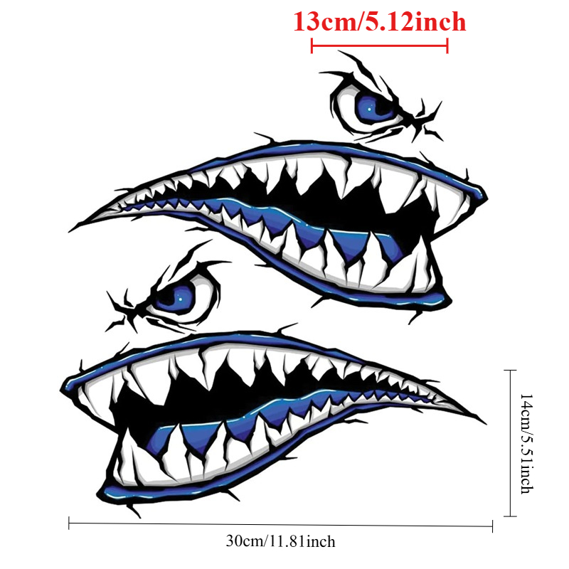 2PCS Shark Teeth Mouth Boat St - Fishing Kayak Sit On Top recensie en prijs